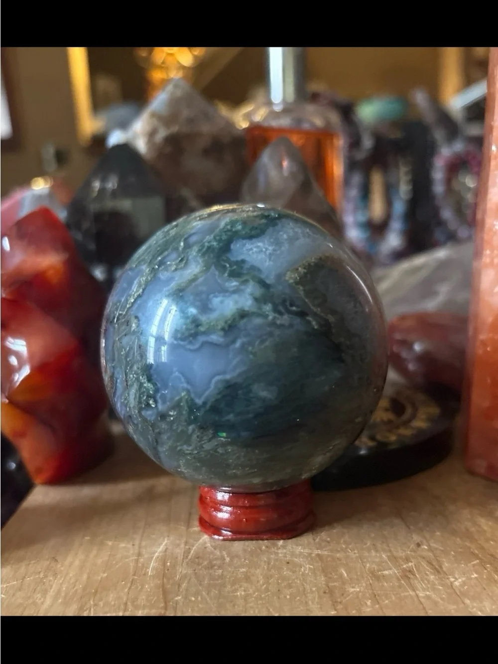 Blue Moss Agate Sphere